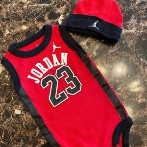 Jordan Baby Onesie + Hat Set 3-6 Months